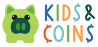 Kids & Coins Logo with Piggy Bank