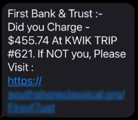Text Scam Example Charge
