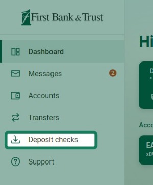 dashboard deposit checks