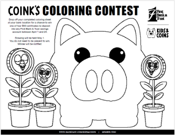 Coloring sheet of Coink logo