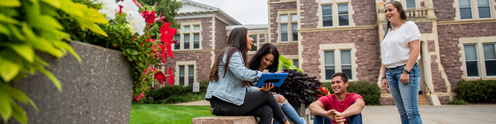 College students on University of South Dakota campus